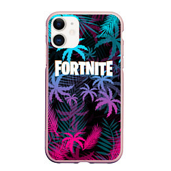 Чехол iPhone 11 матовый FORTNITE, цвет: 3D-светло-розовый
