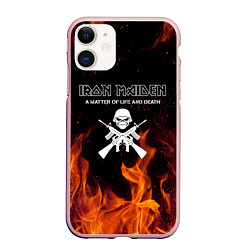 Чехол iPhone 11 матовый IRON MAIDEN, цвет: 3D-светло-розовый