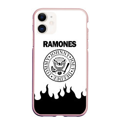 Чехол iPhone 11 матовый RAMONES, цвет: 3D-светло-розовый