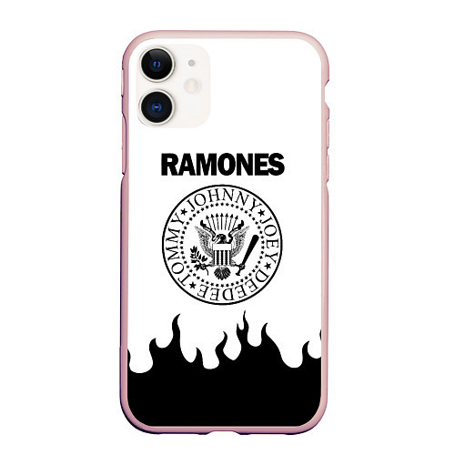 Чехол iPhone 11 матовый RAMONES / 3D-Светло-розовый – фото 1