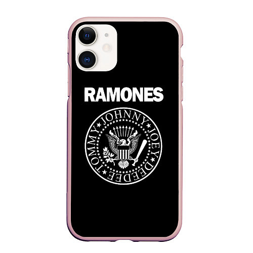 Чехол iPhone 11 матовый RAMONES / 3D-Светло-розовый – фото 1