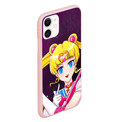Чехол iPhone 11 матовый Sailor Moon, цвет: 3D-светло-розовый — фото 2
