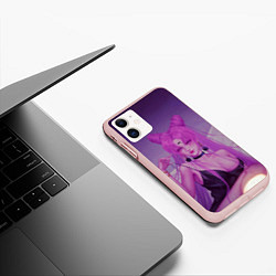 Чехол iPhone 11 матовый PINK HEAR, цвет: 3D-светло-розовый — фото 2