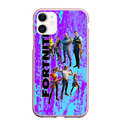 Чехол iPhone 11 матовый Fortnite, цвет: 3D-светло-розовый