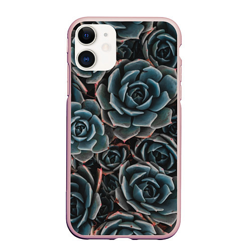 Чехол iPhone 11 матовый Цветы Розы / 3D-Светло-розовый – фото 1
