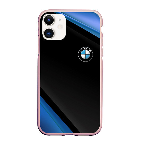 Чехол iPhone 11 матовый BMW / 3D-Светло-розовый – фото 1