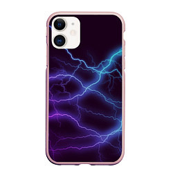 Чехол iPhone 11 матовый МОЛНИЯ, цвет: 3D-светло-розовый