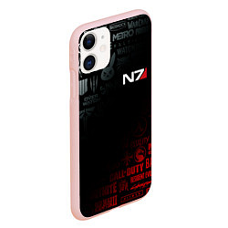 Чехол iPhone 11 матовый MASS EFFECT N7, цвет: 3D-светло-розовый — фото 2