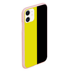Чехол iPhone 11 матовый BLACK YELLOW, цвет: 3D-светло-розовый — фото 2
