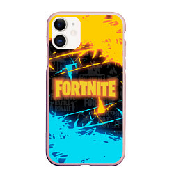 Чехол iPhone 11 матовый FORTNITE, цвет: 3D-светло-розовый
