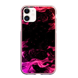 Чехол iPhone 11 матовый ОГОНЬ, цвет: 3D-светло-розовый