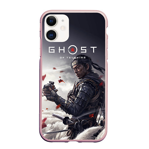 Чехол iPhone 11 матовый Ghost of Tsushima / 3D-Светло-розовый – фото 1