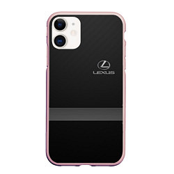 Чехол iPhone 11 матовый LEXUS, цвет: 3D-светло-розовый