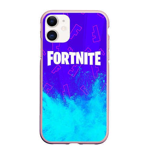 Чехол iPhone 11 матовый FORTNITE ФОРТНАЙТ / 3D-Светло-розовый – фото 1