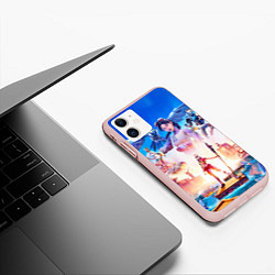 Чехол iPhone 11 матовый FORTNITE, цвет: 3D-светло-розовый — фото 2