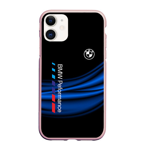 Чехол iPhone 11 матовый BMW / 3D-Светло-розовый – фото 1