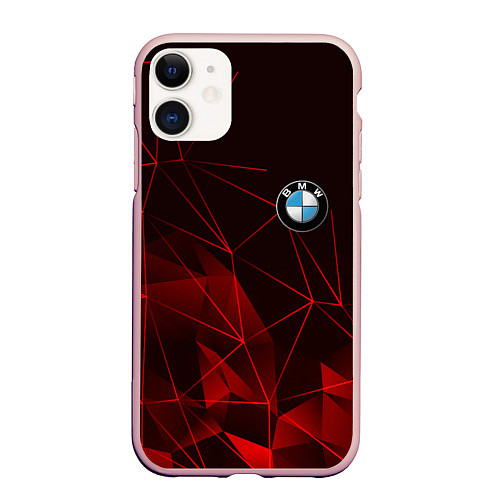 Чехол iPhone 11 матовый BMW / 3D-Светло-розовый – фото 1