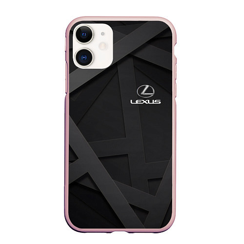 Чехол iPhone 11 матовый LEXUS / 3D-Светло-розовый – фото 1