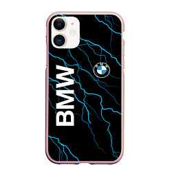 Чехол iPhone 11 матовый BMW, цвет: 3D-светло-розовый