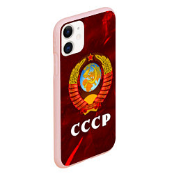 Чехол iPhone 11 матовый СССР USSR, цвет: 3D-светло-розовый — фото 2