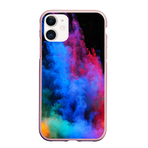 Чехол iPhone 11 матовый КРАСКИ / 3D-Светло-розовый – фото 1