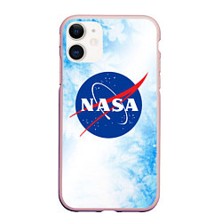Чехол iPhone 11 матовый NASA НАСА, цвет: 3D-светло-розовый