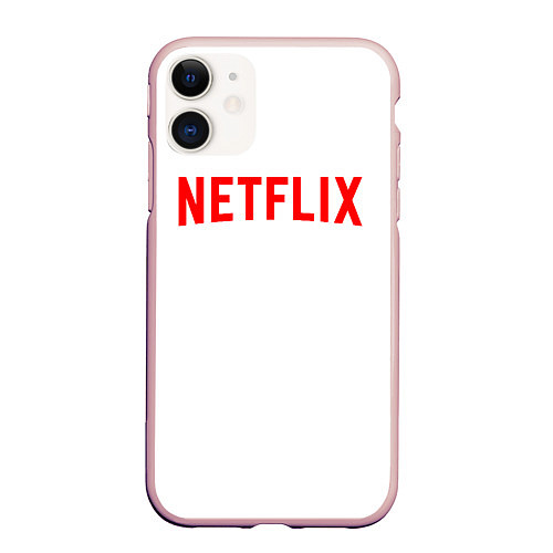 Чехол iPhone 11 матовый NETFLIX / 3D-Светло-розовый – фото 1