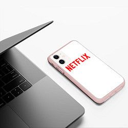 Чехол iPhone 11 матовый NETFLIX, цвет: 3D-светло-розовый — фото 2