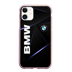 Чехол iPhone 11 матовый BMW, цвет: 3D-светло-розовый