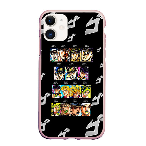 Чехол iPhone 11 матовый JoJo Bizarre Adventure / 3D-Светло-розовый – фото 1