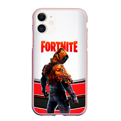 Чехол iPhone 11 матовый FORTNITE GAME, цвет: 3D-светло-розовый