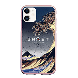 Чехол iPhone 11 матовый Ghost of Tsushima, цвет: 3D-светло-розовый