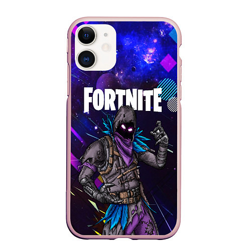 Чехол iPhone 11 матовый FORTNITE x RAVEN / 3D-Светло-розовый – фото 1