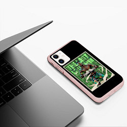 Чехол iPhone 11 матовый Исраэль Адесанья, цвет: 3D-светло-розовый — фото 2