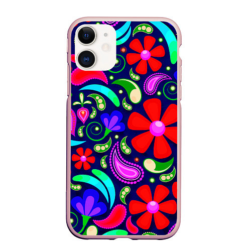 Чехол iPhone 11 матовый Flower$$$ / 3D-Светло-розовый – фото 1