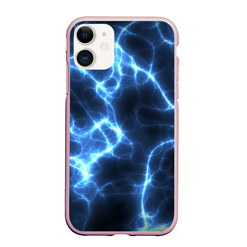 Чехол iPhone 11 матовый Электро / 3D-Светло-розовый – фото 1