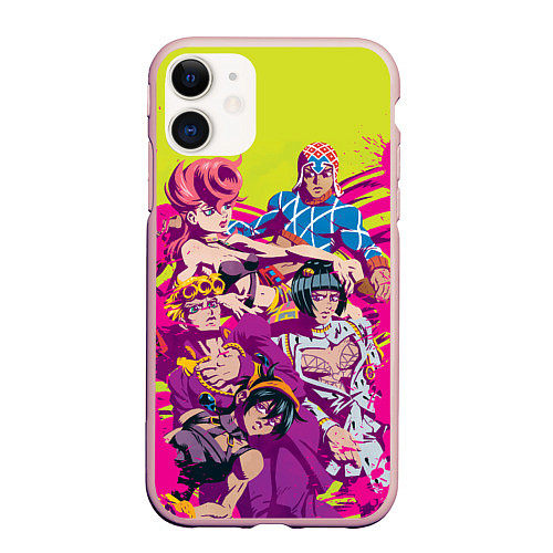 Чехол iPhone 11 матовый JoJos / 3D-Светло-розовый – фото 1