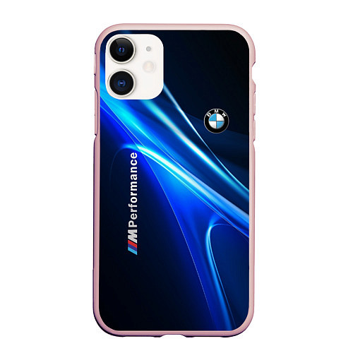 Чехол iPhone 11 матовый BMW / 3D-Светло-розовый – фото 1