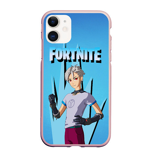 Чехол iPhone 11 матовый Orin Fortnite / 3D-Светло-розовый – фото 1