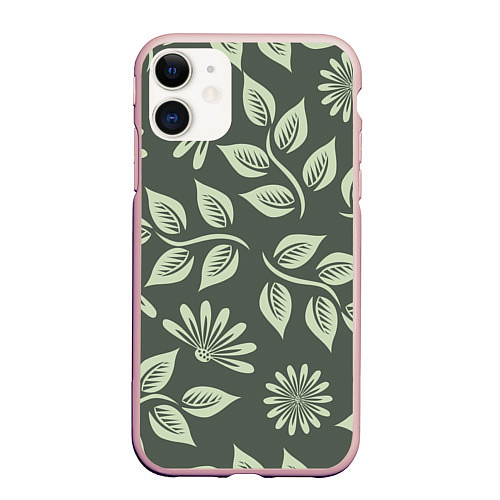 Чехол iPhone 11 матовый Цветы / 3D-Светло-розовый – фото 1
