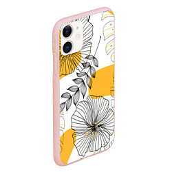 Чехол iPhone 11 матовый Цветы, цвет: 3D-светло-розовый — фото 2