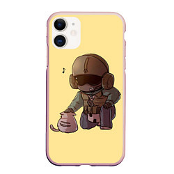 Чехол iPhone 11 матовый J?ger Rainbow Six Art 01, цвет: 3D-светло-розовый