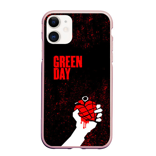 Чехол iPhone 11 матовый Green day / 3D-Светло-розовый – фото 1