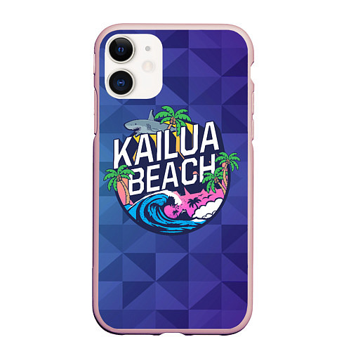 Чехол iPhone 11 матовый KAILUA BEACH / 3D-Светло-розовый – фото 1