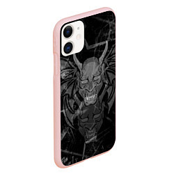 Чехол iPhone 11 матовый The devil is inside, цвет: 3D-светло-розовый — фото 2