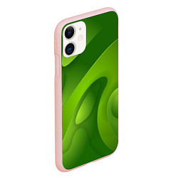 Чехол iPhone 11 матовый 3d Green abstract, цвет: 3D-светло-розовый — фото 2