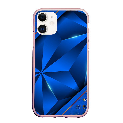 Чехол iPhone 11 матовый 3D абстрактные фигуры BLUE / 3D-Светло-розовый – фото 1