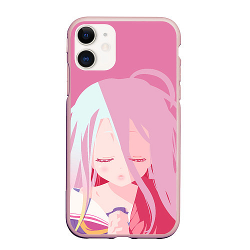 Чехол iPhone 11 матовый Милая Широ / 3D-Светло-розовый – фото 1