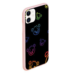 Чехол iPhone 11 матовый Colorful Bear, цвет: 3D-светло-розовый — фото 2