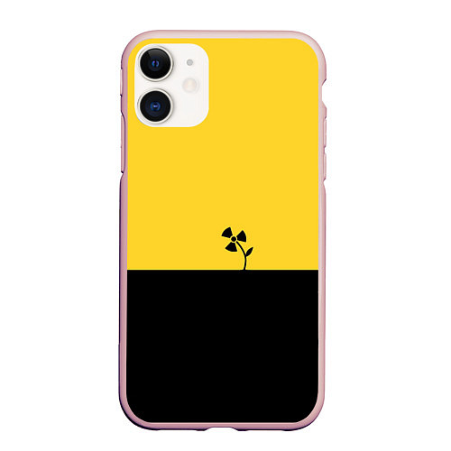 Чехол iPhone 11 матовый Радиоактивный цветок / 3D-Светло-розовый – фото 1